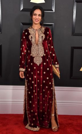 Anoushka Shankar red carpet Grammys