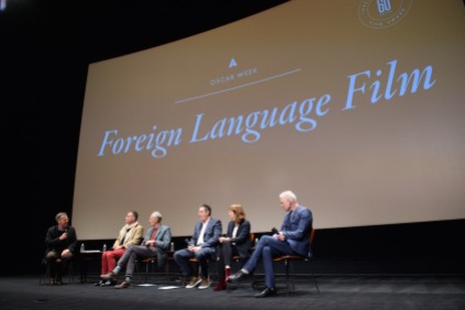 From left: Host Academy Governor Mark Johnson; directors of the Oscar® nominated foreign film “Tanna”, Bentley Dean and Martin Butler; director of the Oscar® nominated foreign film “Land of Mine”, Martin Zandvliet; director of the Oscar® nominated foreign film “Toni Erdmann”, Maren Ade and director of the Oscar® nominated foreign film “A Man Called Ove”, Hannes Holm during the Academy of Motion Picture Arts and Sciences' Oscar Week: Foreign Language Films event on Saturday, February 25, 2017 at the Samuel Goldwyn Theater in Beverly Hills. The Oscars® will be presented on Sunday, February 26, 2017, at the Dolby Theatre® in Hollywood, CA and televised live by the ABC Television Network.