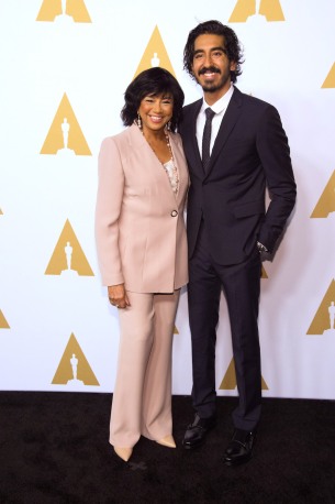 Academy President Cheryl Boone Isaacs with Oscar® nominee Dev Patel at a Luncheon held at the Beverly Hilton, Monday, February 6, 2017. The 89th Oscars will air on Sunday, February 26, live on ABC.